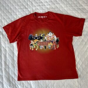 Uniqlo One Piece Graphic T-Shirt Mens XL Red Egghead Island 25th Anniversary